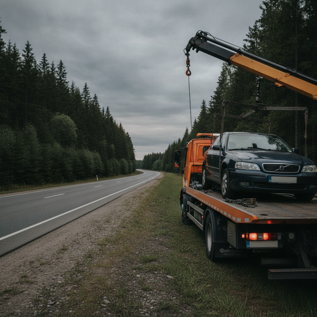 towing service, no faces, should be on roadside, no houses